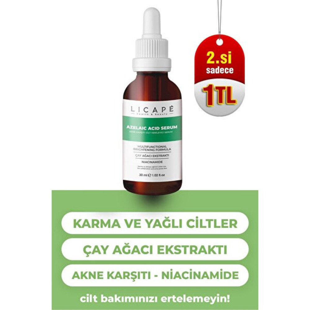 Licape Yağlı ve Li Ciltler Için Azelaic Acid Cilt Serumu 30ML Anti-Aging / Yaşlanma Karşıtı Fiyatı