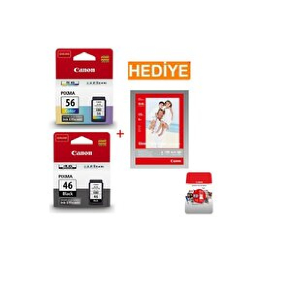 Lider Canon Pg-46 Cl-56 Orjinal Kartuş+ 50 Adet Fotoğraf Kağıdı Hediye Sarf Tüketim Malzemeleri Fiyatı