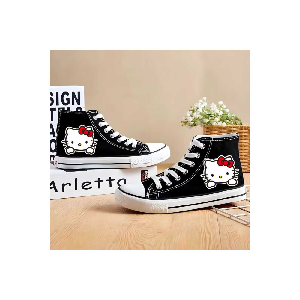Lideral Siyah Convers Hello Kitty Baskılı Kanvas Ayakkabı 36 Beden Spor Ayakkabı Fiyatı