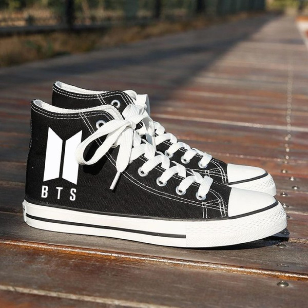 Lideral Unisex Günlük Keten Rahat Bilekli Siyah Uzun Convers Bts Baskılı Sneaker Spor Ayakkabı Kadın Günlük Ayakkabıları Fiyatı