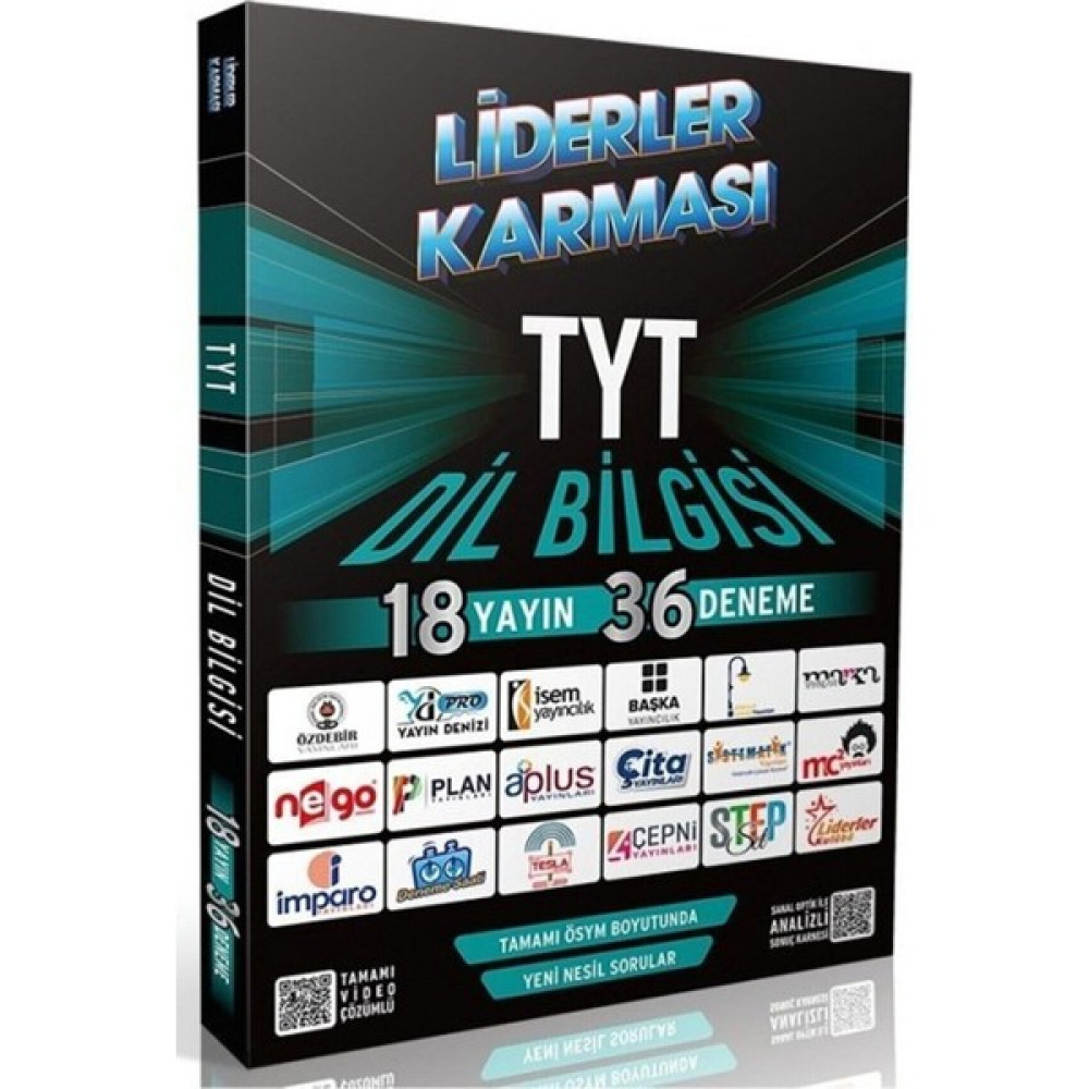 Liderler Karması 2022 TYT Dilbilgisi Denemeleri 18 Yayın 36 Deneme Temel Yeterlilik Testi (TYT) Fiyatı
