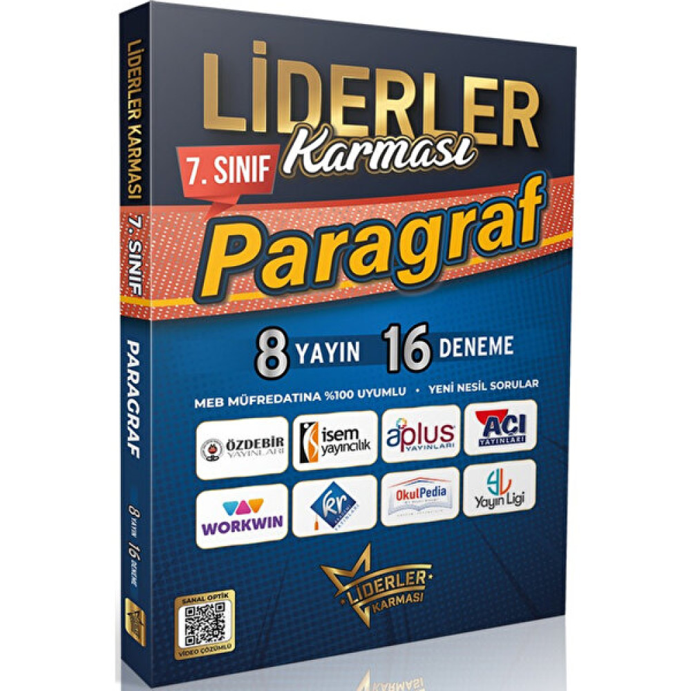 Liderler Karması 7. Sınıf Paragraf Denemeleri 8 Yayın 16 Deneme Ders Sınav Kitapları Fiyatı