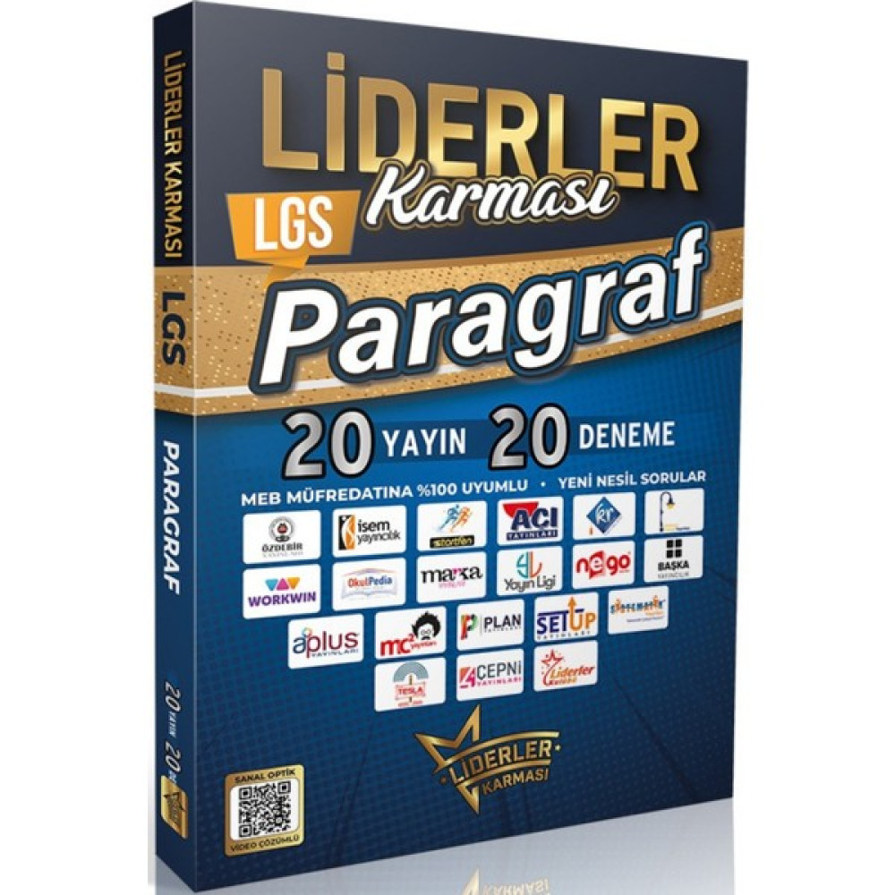 Liderler Karması LGS Paragraf Video Çözümlü 20 Yayın 20 Deneme Ders Sınav Kitapları Fiyatı