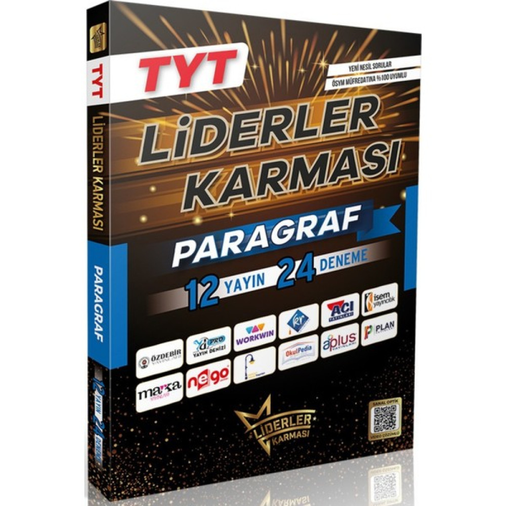 Liderler Karması Tyt Paragraf Video Çözümlü 12 Yayın 24 Deneme Temel Yeterlilik Testi (TYT) Fiyatı