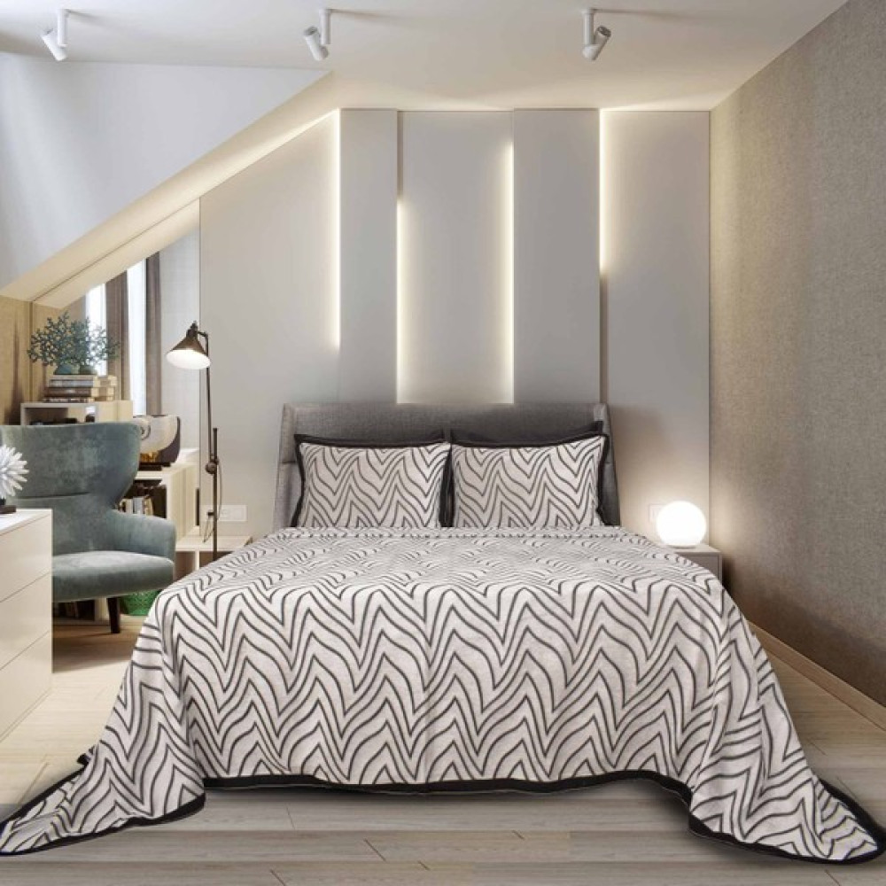 Lidoma Home Elvıra Çift Kişilik Şönil Pike Takımı - Beyaz - Siyah Pike & Pike Takımı Fiyatı