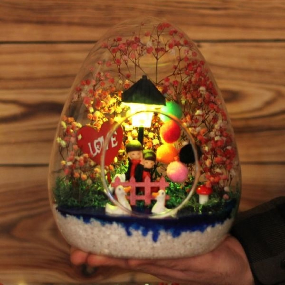 Lidya Tasarım Aşkımız Bitmesin Işıklı Yumurta Teraryum - 16x18x25 Bitki Fiyatı