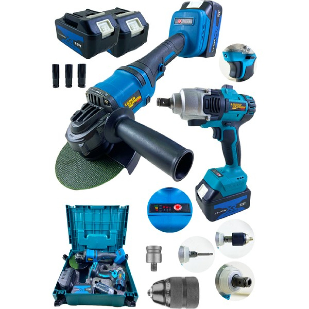 Lieber German 92 Vf 10 Ah Brushless Kömürsüz Motor Dijital Devir Ayarlı Şarlı Taşlama ve Darbeli Dijital Devir Ayarlı Akülü Bijon Somun Sökme Sıkma... Somun Sıkma Makinesi Fiyatı