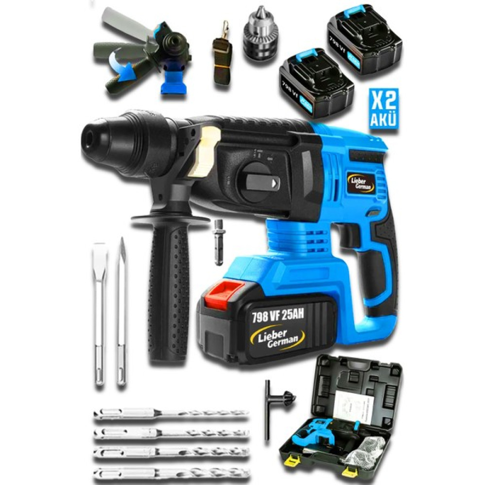 Lieber German Alman Brushless Motor 798VF Çift Soğutmalı 2x Akü Kırıcı Delici Hilti Matkap Kırıcı Deliciler & Kırıcılar Fiyatı