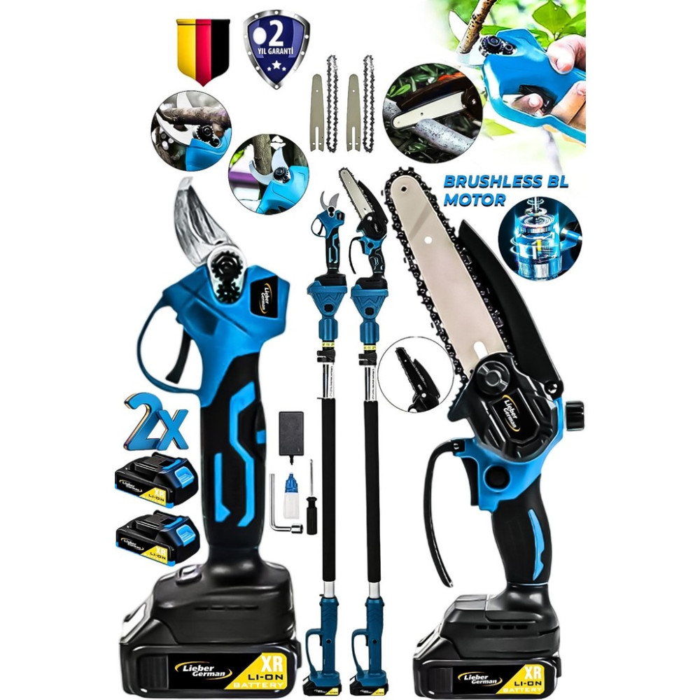 Lieber German Lgtm 2'li Set Dal Budama Testeresi ve Makası 36 Volt Güç ile Ergonomik Tasarım Dal Budama Makineleri Fiyatı