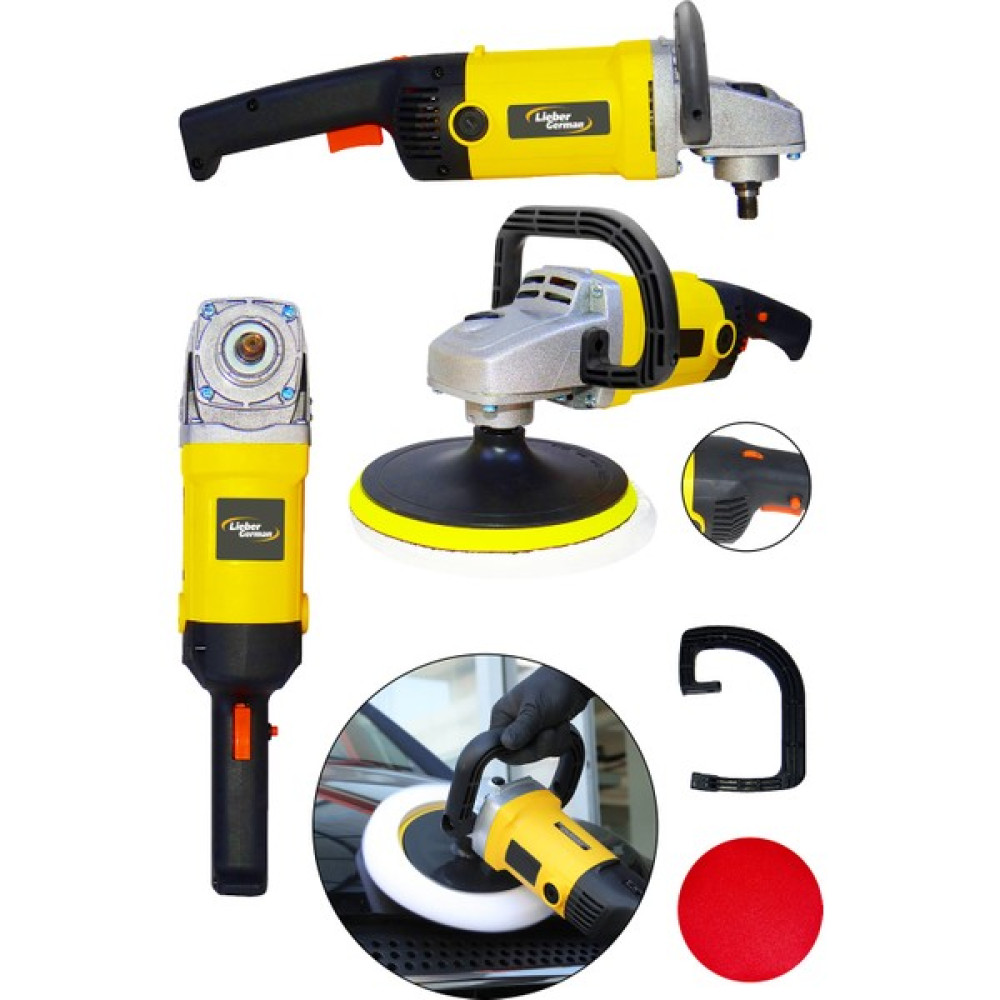 Lieber German Profesyonel 4100 W 180 mm 6 Kademe Devir Ayarlı Profesyonel Zımpara Pasta Cila ve Polisaj Makinesi Cila / Polisaj Makinesi Fiyatı