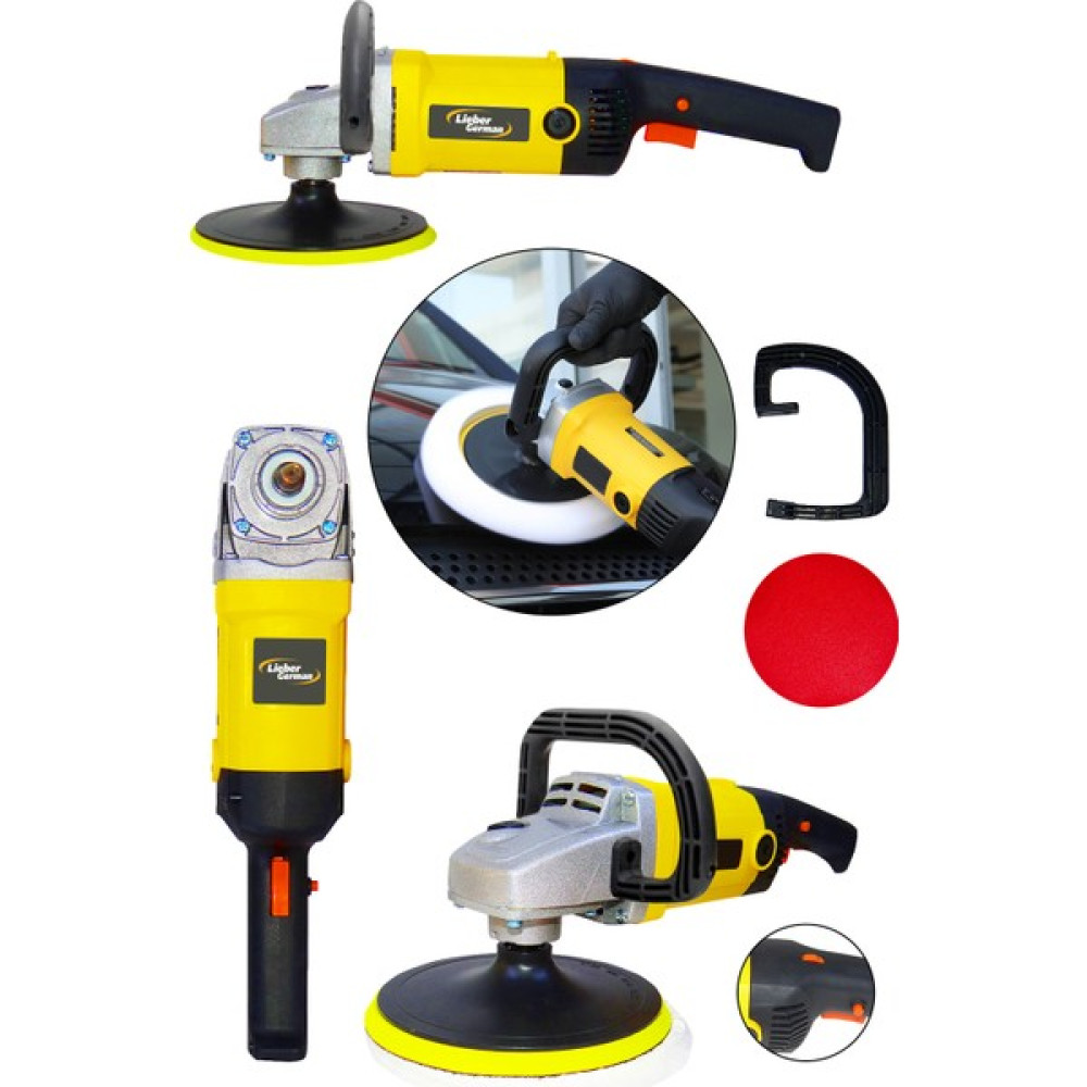 Lieber German Profesyonel 4100 W 180 mm 6 Kademe Devir Ayarlı Profesyonel Zımpara Pasta Cila ve Polisaj Makinesista Cila ve Polisaj Makinesi Cila / Polisaj Makinesi Fiyatı