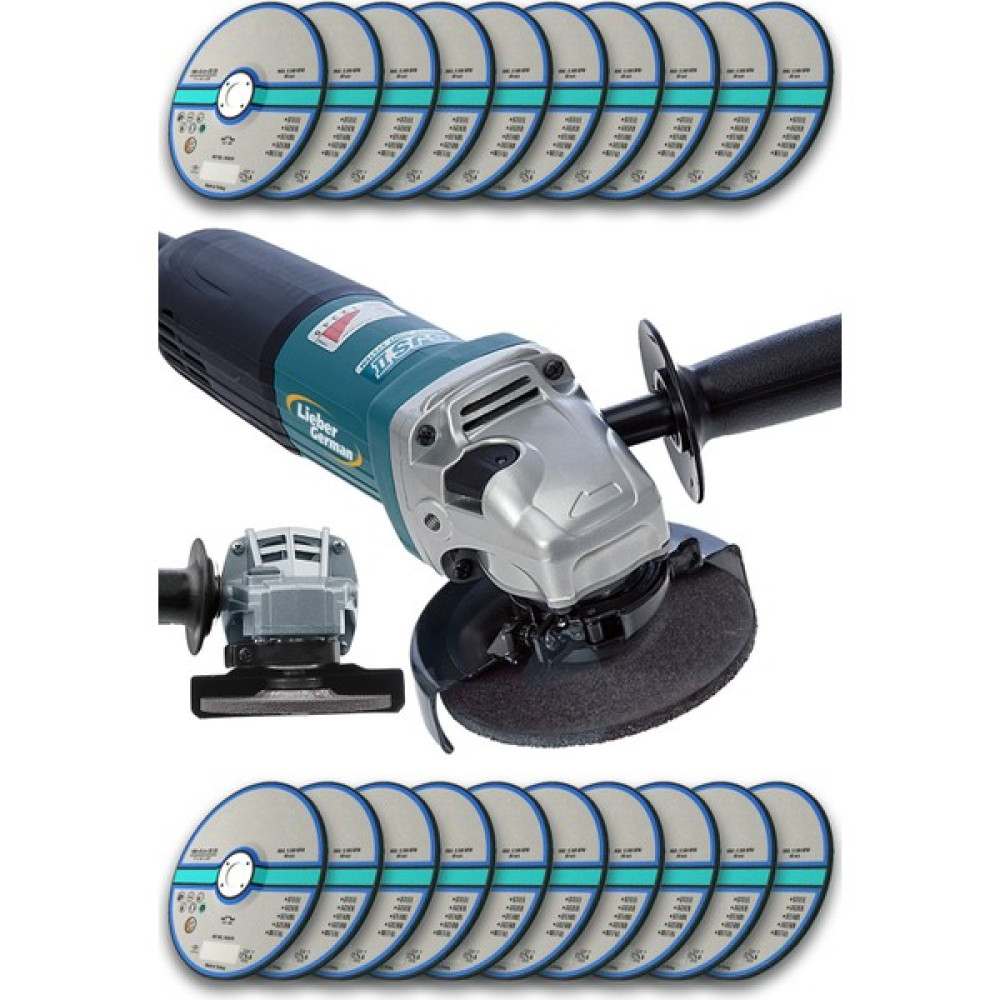 Lieber German Teknoloji 3400 W Bakır Sargılı 115 mm Avuç İçi Spiral Kesme ve Taşlama Makinası 20 Taş - 0 Taşlama Makinesi Fiyatı