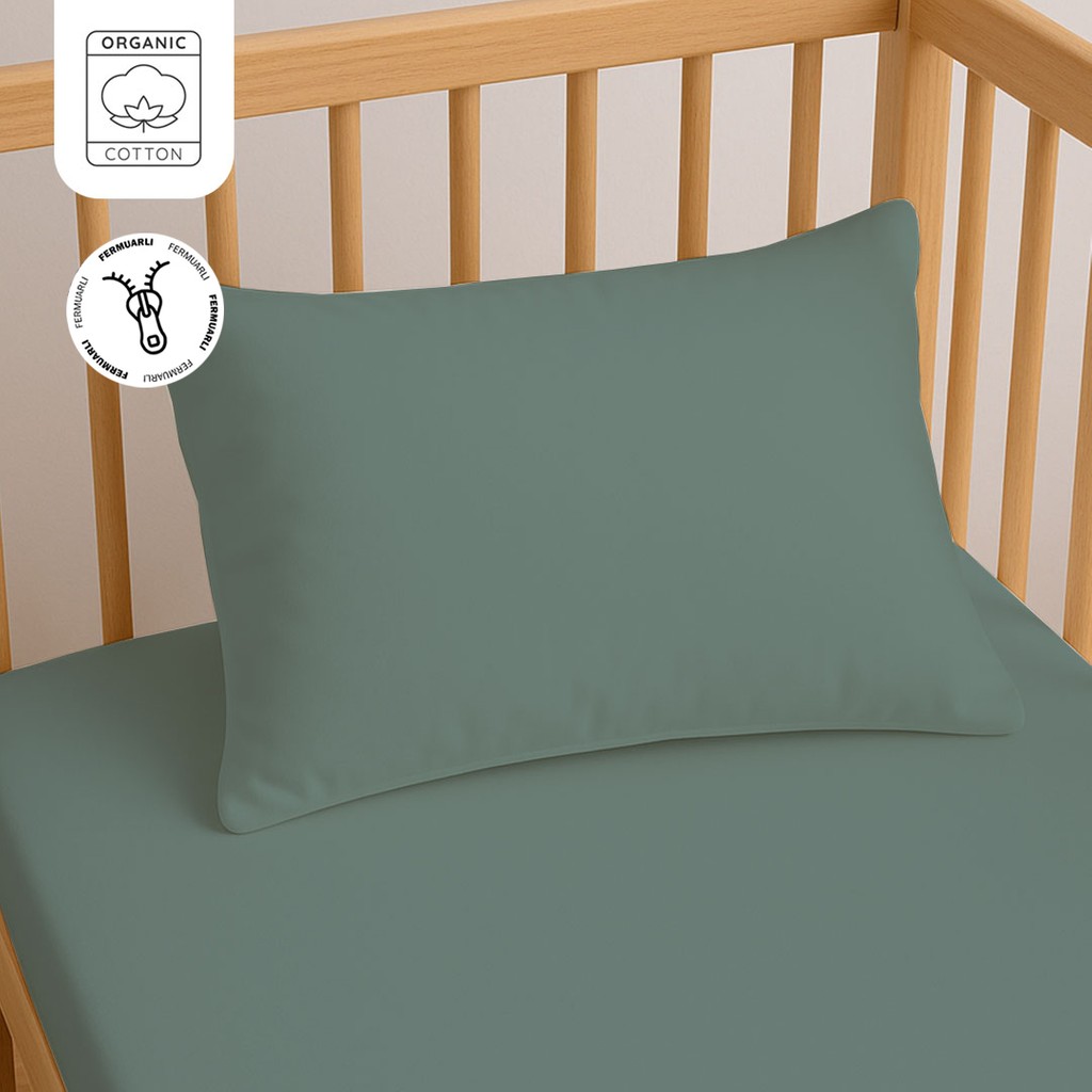 Lief Home %100 Pamuk Fermuarlı Bebek Yastık Kılıfı 35X45 cm (2 Adet) – Doğal & Yumuşak - Adaçayı Yeşili - 35 x 45 cm Yastık Kılıfı Fiyatı
