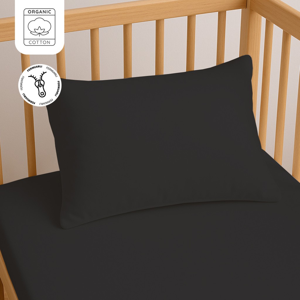 Lief Home %100 Pamuk Fermuarlı Bebek Yastık Kılıfı 35X45 cm (2 Adet) – Doğal & Yumuşak - Koyu Antrasit - 35 x 45 cm Yastık Kılıfı Fiyatı