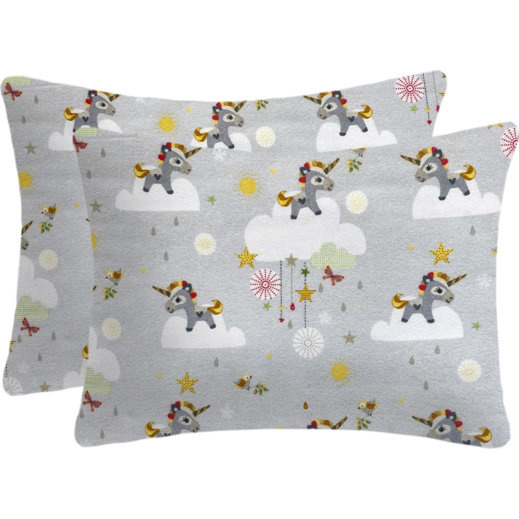 Lief Home Flanel ( Pazen ) Fermuarlı Bebek Yastık Kılıfı | 35X45 ( 2 Adet ) - Gri - 35 x 45 cm Yastık Kılıfı Fiyatı