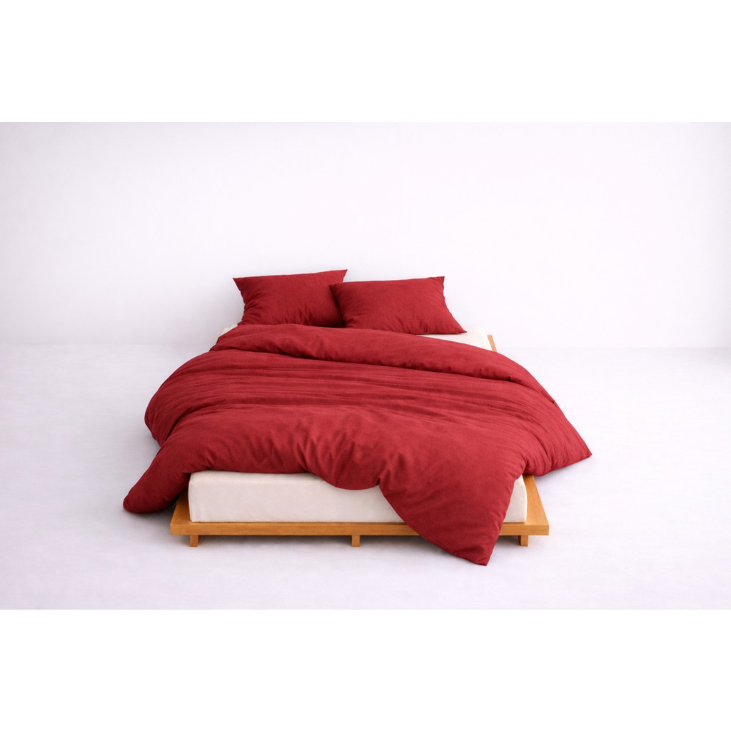 Lief Home Lüks Ranforce Kumaş %100 Pamuklu Çift Kişilik Nevresim Takımı 200X220 | Lastikli Çarşaf 160X200+30 - Kırmızı - 200 x 220 cm Nevresim Takımı Fiyatı