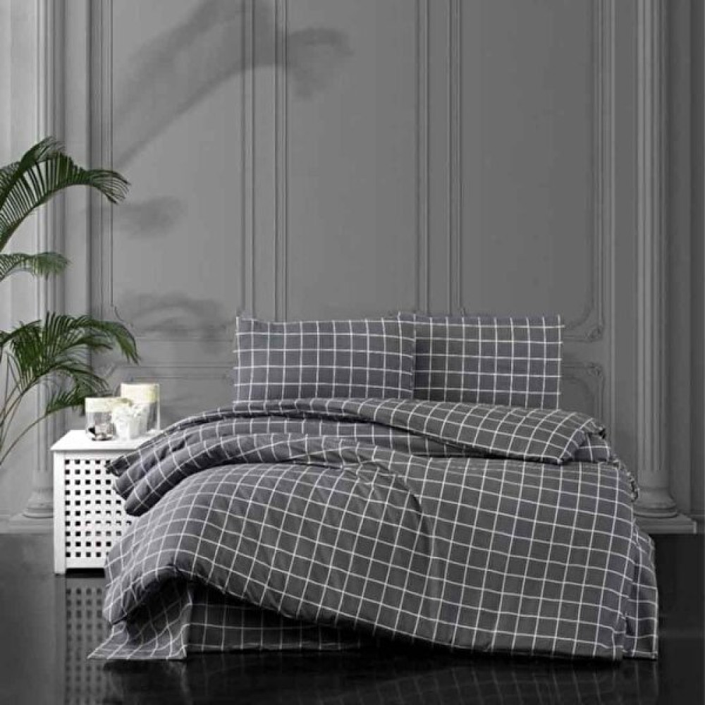 Lief Home Ranforce Kumaşından Çift Kişilik Nevresim Seti | 200X220 - 200 x 220 cm - Gri Nevresim Takımı Fiyatı