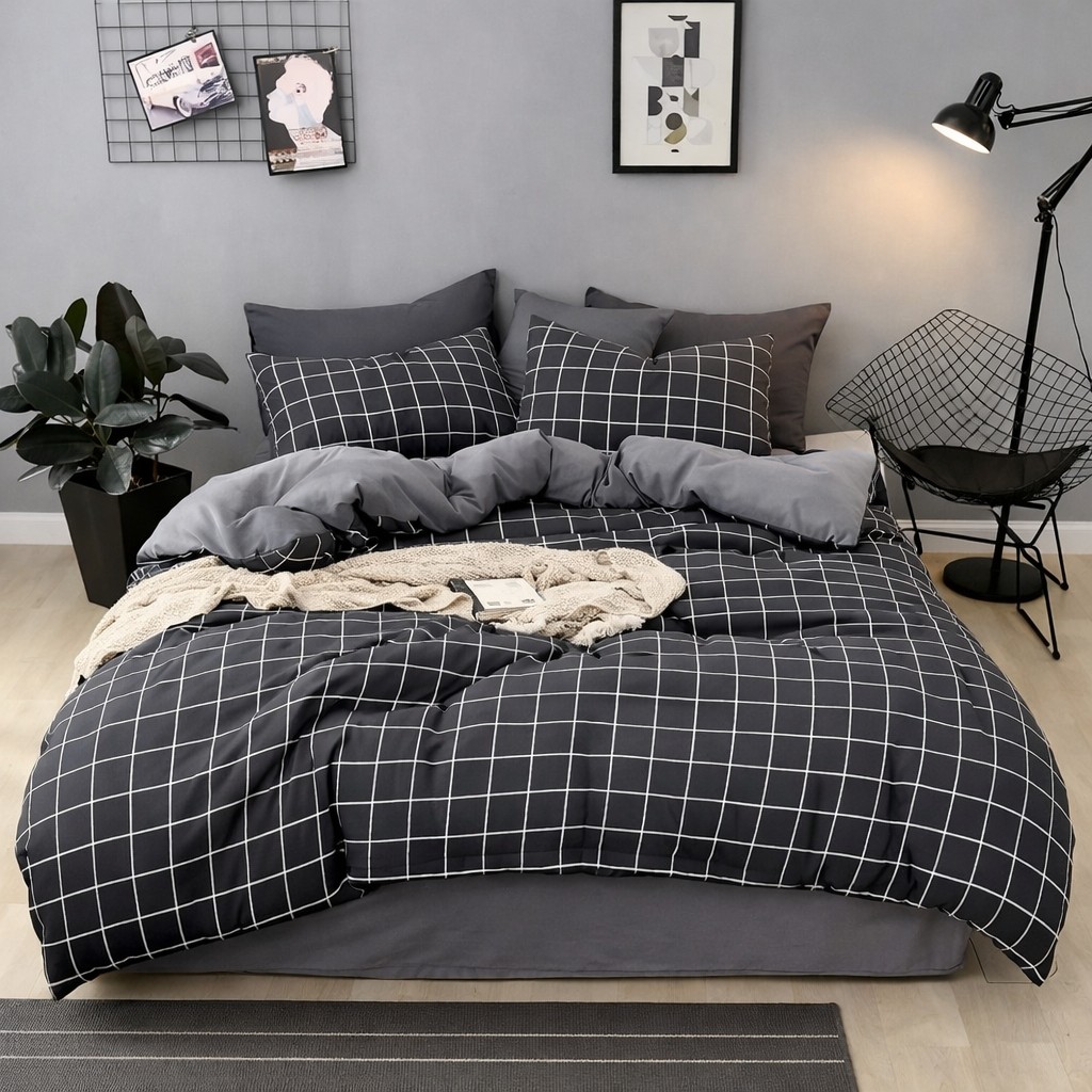 Lief Home Tek Kişilik Nevresim Takımı 160X220CM | 2 Yastık Kılıfı | Lastikli Çarşaflı 120X200+30 - Gri - 160 x 220 cm Nevresim Takımı Fiyatı
