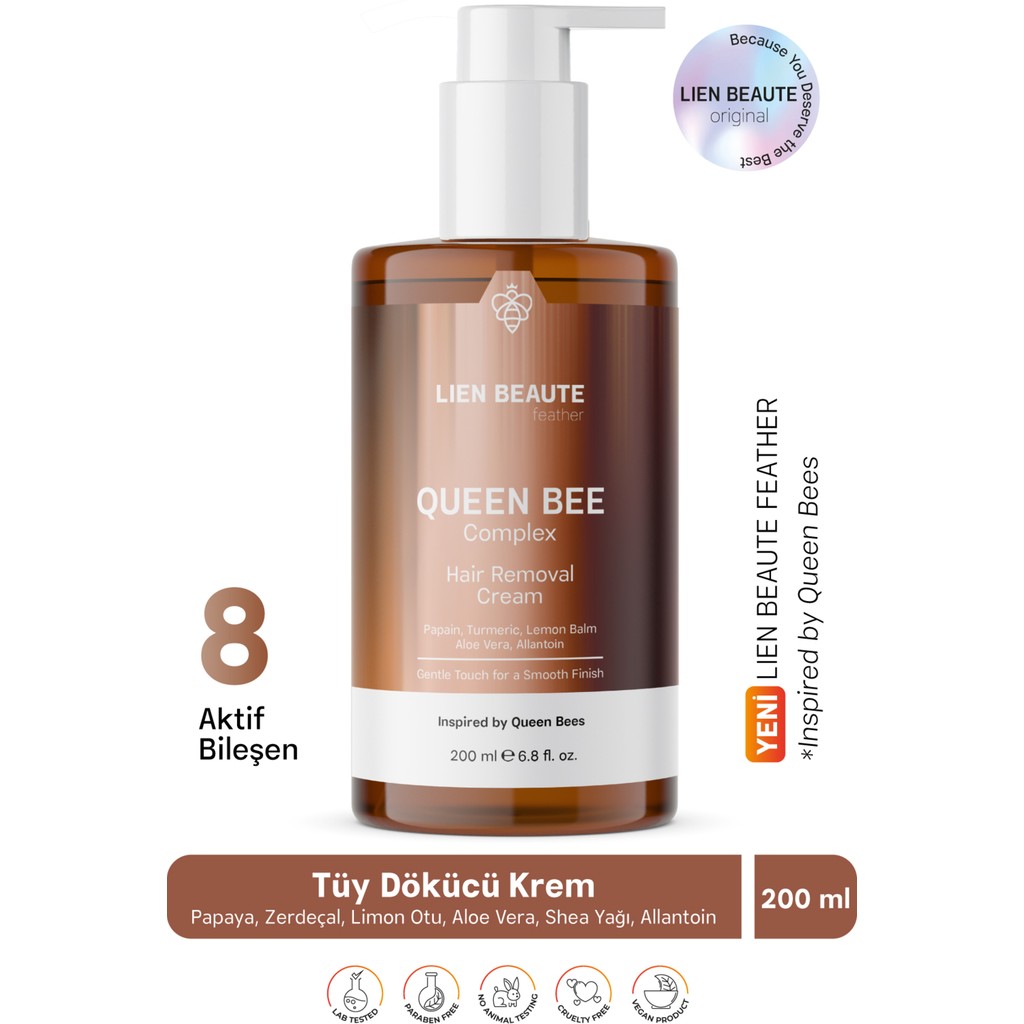 Lien Beaute Kraliçe Arı Kompleks Tüy Dökücü Krem 200 ml Unisex Anti Alerjik Tüm Cilt Tipleri İçin Diğer Fiyatı