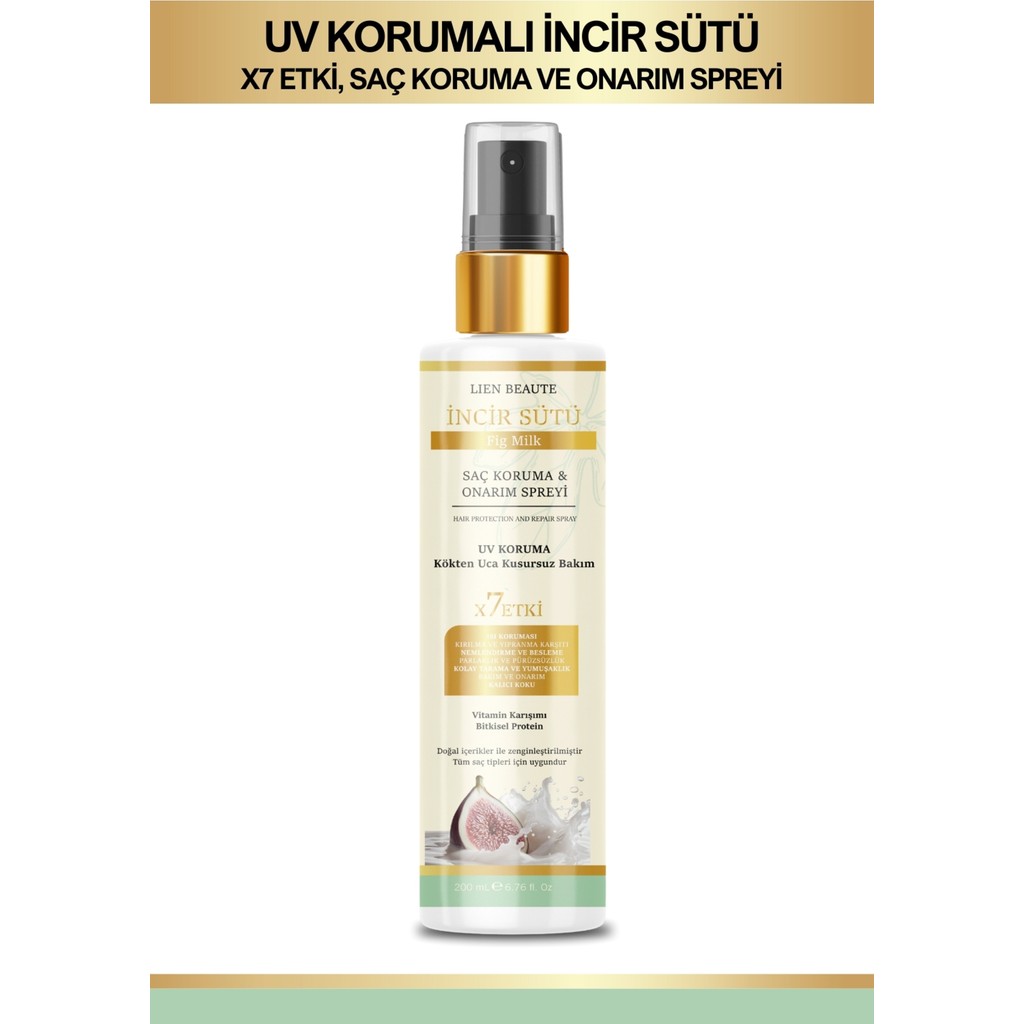 Lien Beaute Uv Korumalı Incir Sütü Saç Koruma ve Onarım Spreyi X7 Etki, Vitamin Karışımı & Bitkisel Protein - Beyaz Diğer Fiyatı