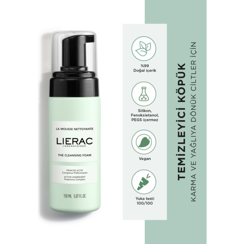 Lierac Cleansing Foam Nemlendirici, Yatıştırıcı, Vegan Yüz ve Göz Temizleme Köpüğü 150 ml Cilt Temizleme ve Peeling Fiyatı