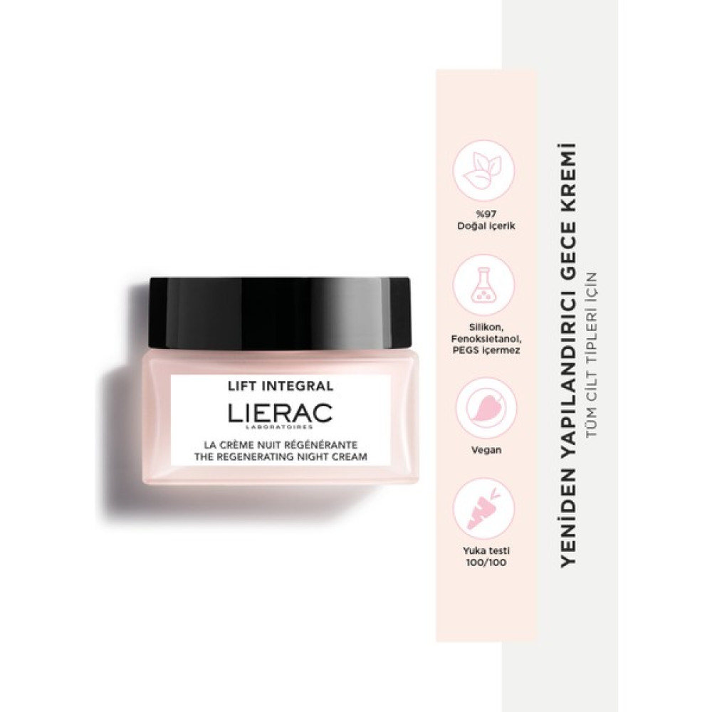Lierac Lift Integral Night Cream Yeniden Yapılandırıcı, Vegan, Gül Yağı İçeren, Gece Bakım Kremi 50 ml Gece Kremleri Fiyatı