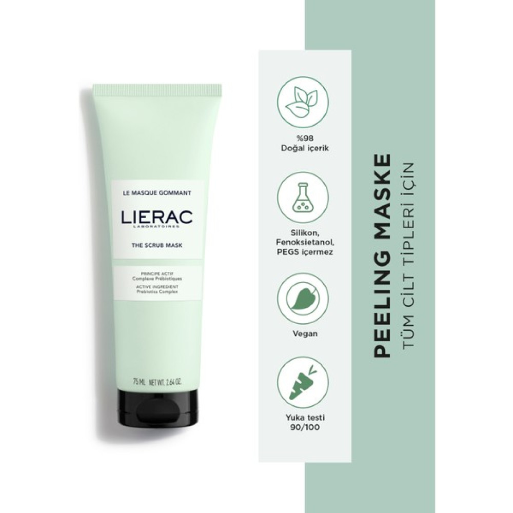 Lierac Scrub Mask Beyaz Kil ve Mikro Granül İçeren, Arındırıcı, Vegan, Peeling Yüz Maskesi 75 ml Maskeler Fiyatı