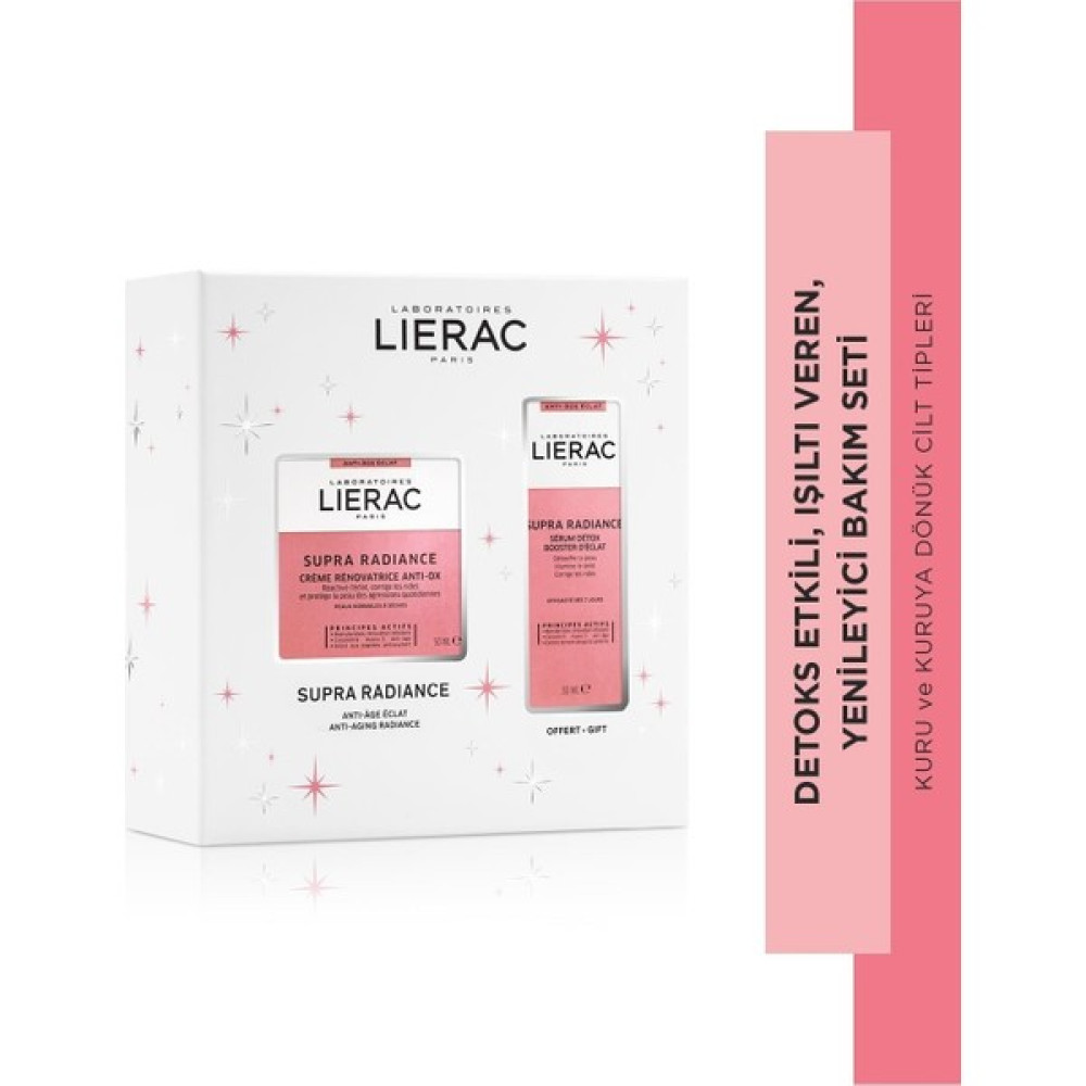 Lierac Supra Radiance Cream Işıltı Veren Yenileyici Krem 50ML + Supra Radiance Detoks Etkili Serum 30ML Anti-Aging / Yaşlanma Karşıtı Fiyatı