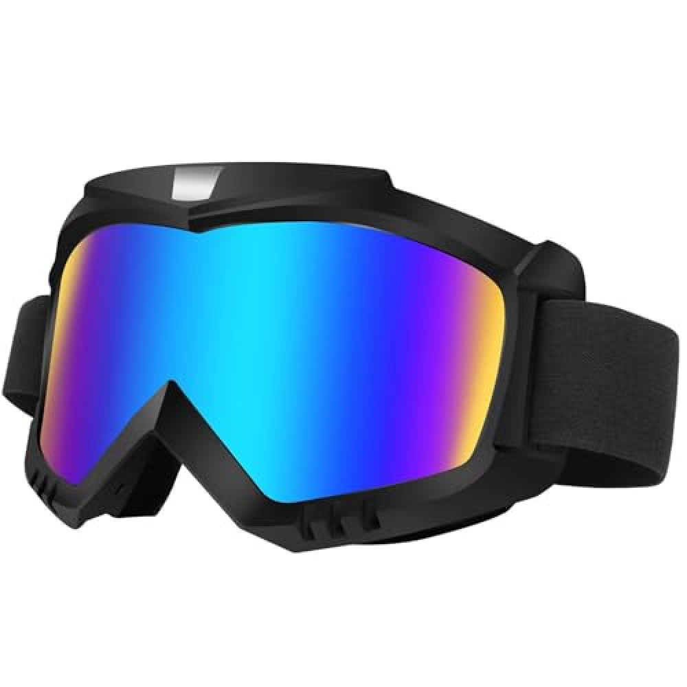 Lievermo Dirt Bike Goggles, Motorcycle Goggles, ATV Goggles, Motocross Goggles Ski Goggles Windproof Glasses Racing Helmet Goggles (Colorful), Large