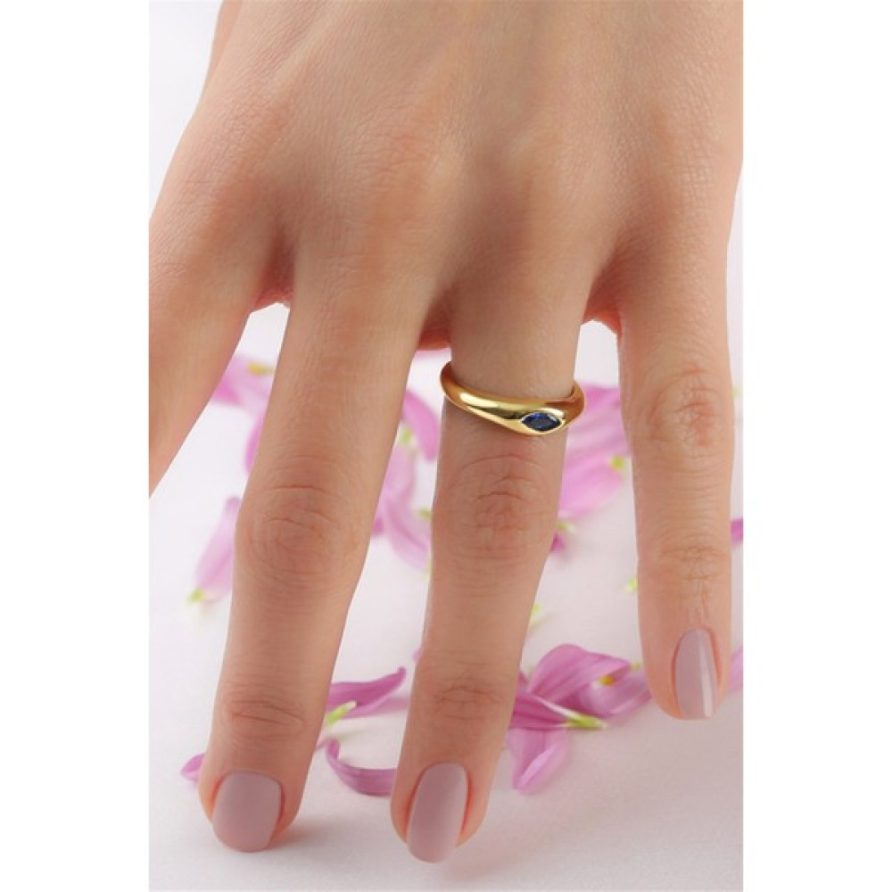 Lieza Jewelry Gümüş Lacivert Mekik Taşlı Tasarım Yüzük - 925 Ayar - 14 Gümüş Yüzük Fiyatı