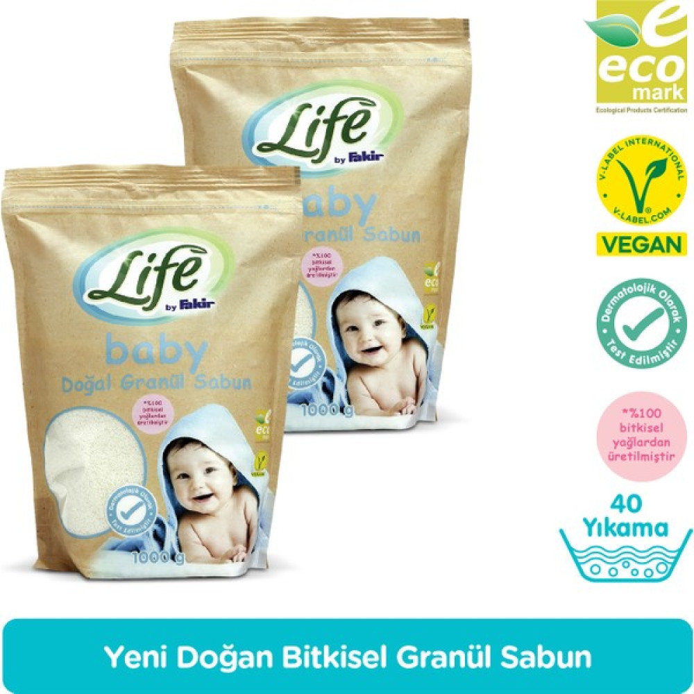 Life By Fakir Bebek Granül Toz Sabun 1 kg x 2 Adet Çamaşır Deterjanı Fiyatı