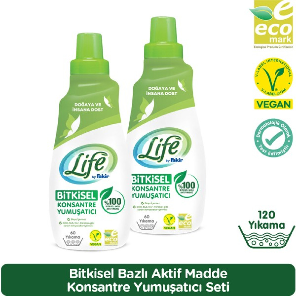 Life By Fakir Bitkisel Bazlı Çamaşır Yumuşatıcısı 1500 ml x 2 Adet - 3 lt Yumuşatıcı Fiyatı