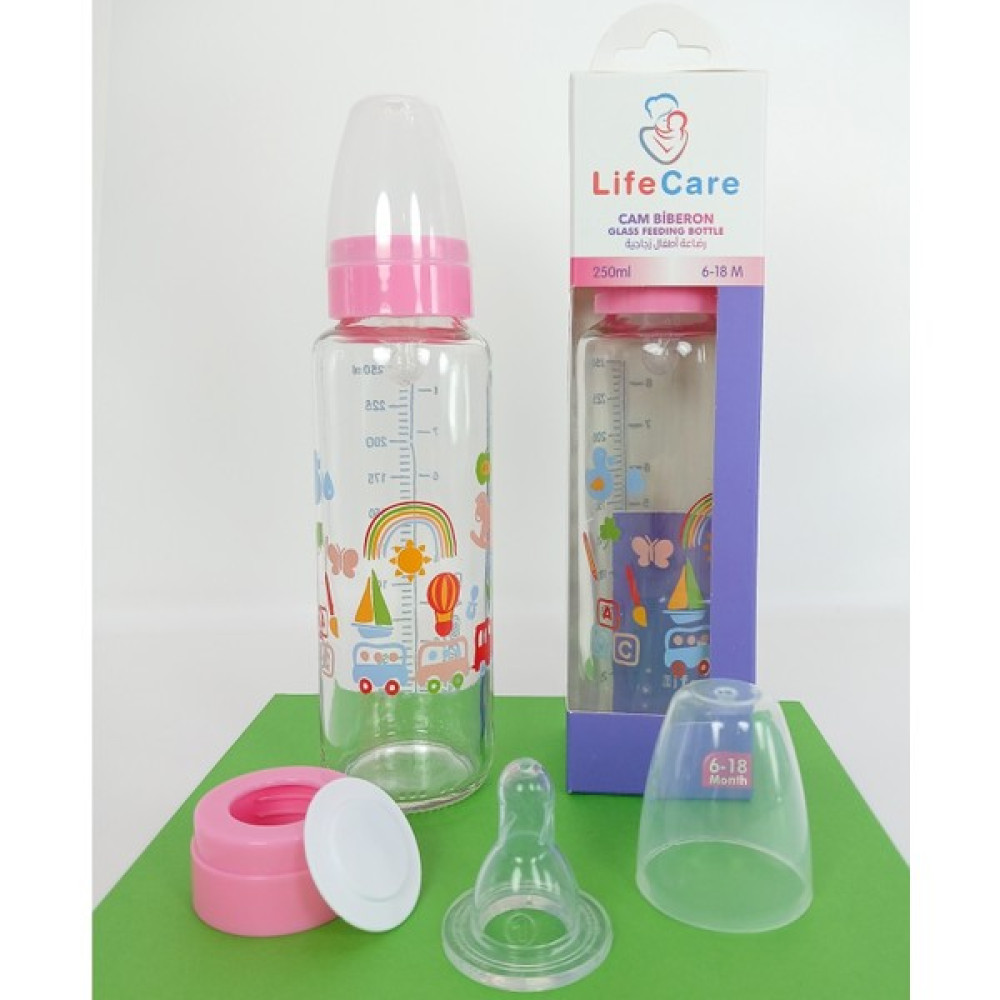 Life Care Cam Biberon 250ML Pembe - 250 ml Biberon Fiyatı