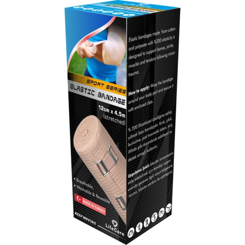 Life Care Elastik Bandaj 12 cm x 4.5 M (Gerilmiş) Ten Rengi Diğer Fiyatı