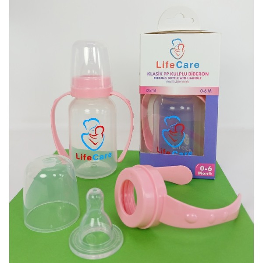 Life Care Kulplu Pp Biberon 125ML Pembe - 125 ml Biberon Fiyatı