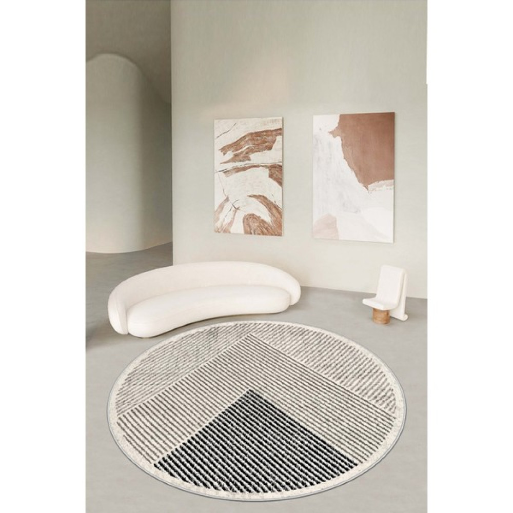 Life Decortiva Dijital Baskı Makinede Yıkanabilir Kaymaz Taban Leke Tutmaz Yuvarlak Salon Halısı Mutfak Halısı ve Balkon Halısı - 40 x 40 cm Salon Halısı Fiyatı
