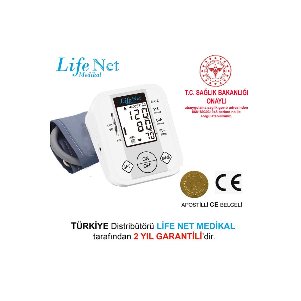 Life Net Medikal Üst Koldan Ölçer Dijital Tansiyon Aleti Nabız Ölçer USB Girişli JN- Tansiyon Aleti Fiyatı