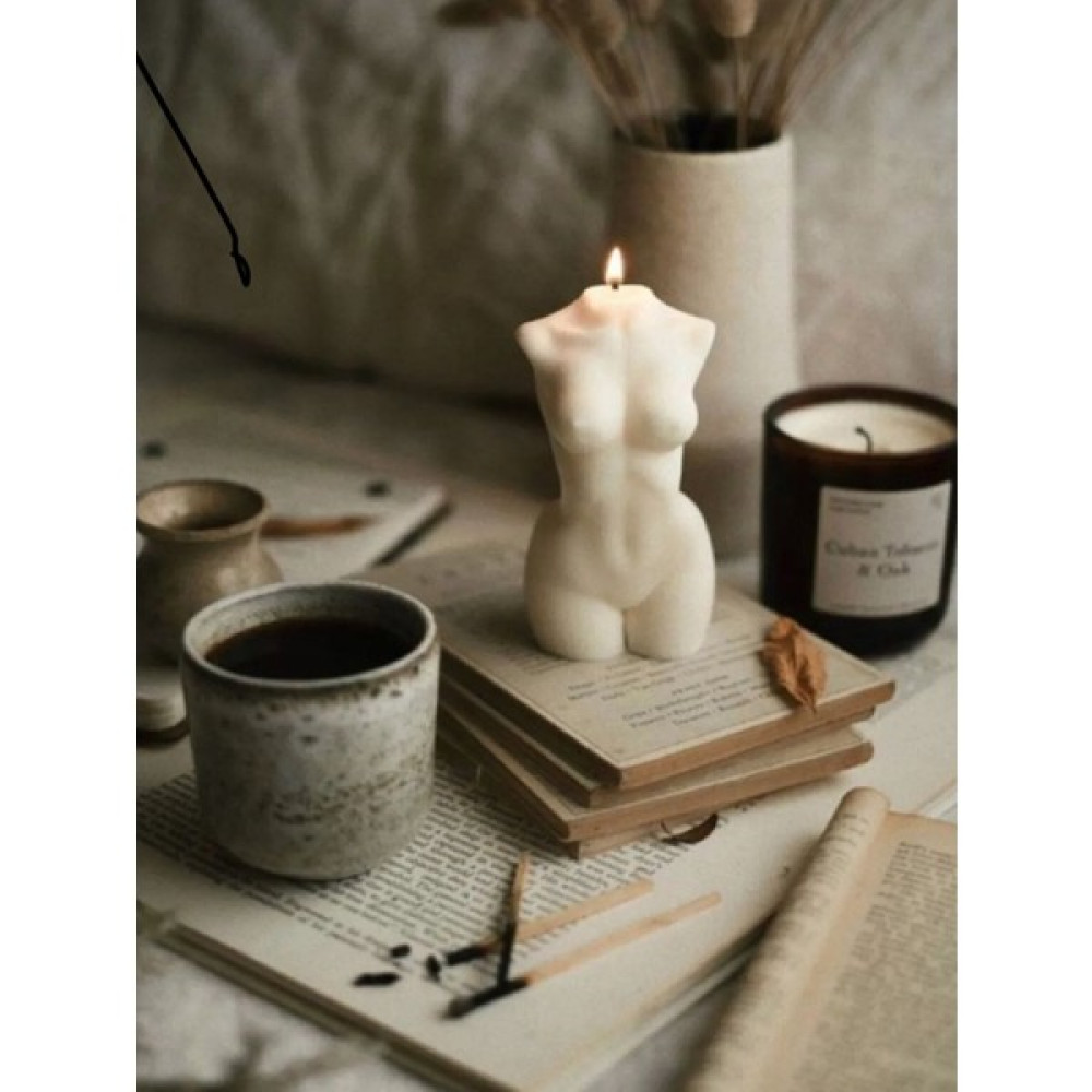Life Shop Beyaz Kokulu Magic Kadın Dekoratif Desenli Vücut Mum 9cm x 5cm - 1 Adet Dekoratif Mum Fiyatı
