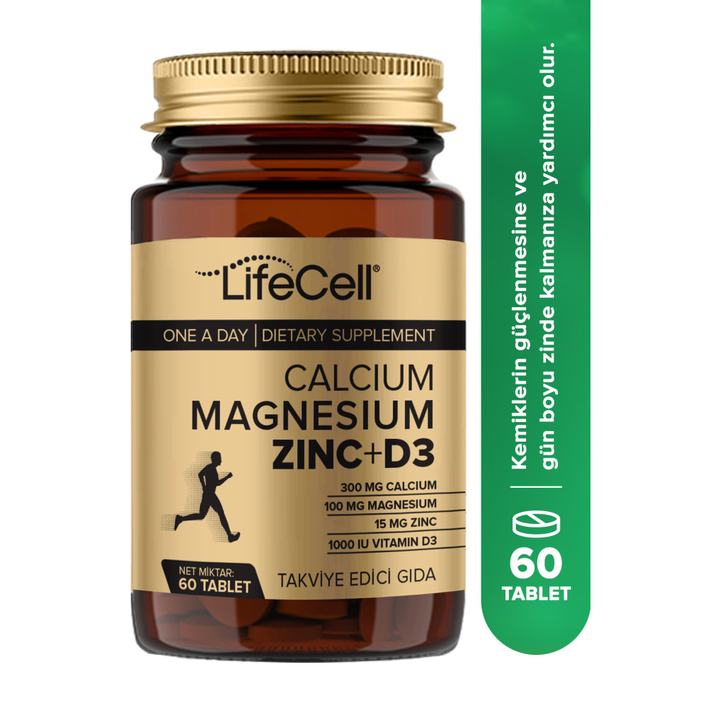 Lifecell Calcium - Magnesium - Zinc - D3 - (KALSİYUM MAGNEZYUM ÇİNKO VE VİTAMİN D3) Takviye Edici Gıda Sağlık / Diyet Fiyatı