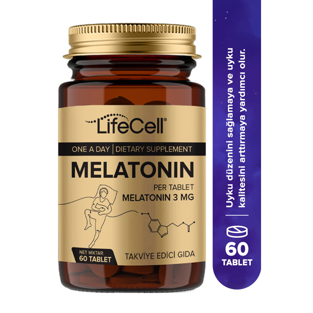 Lifecell Melatonin 3 Mg - 60 Tablet Kaliteli Ve Derin Uyku Için Doğal Gıda Takviyesi Sağlık / Diyet Fiyatı