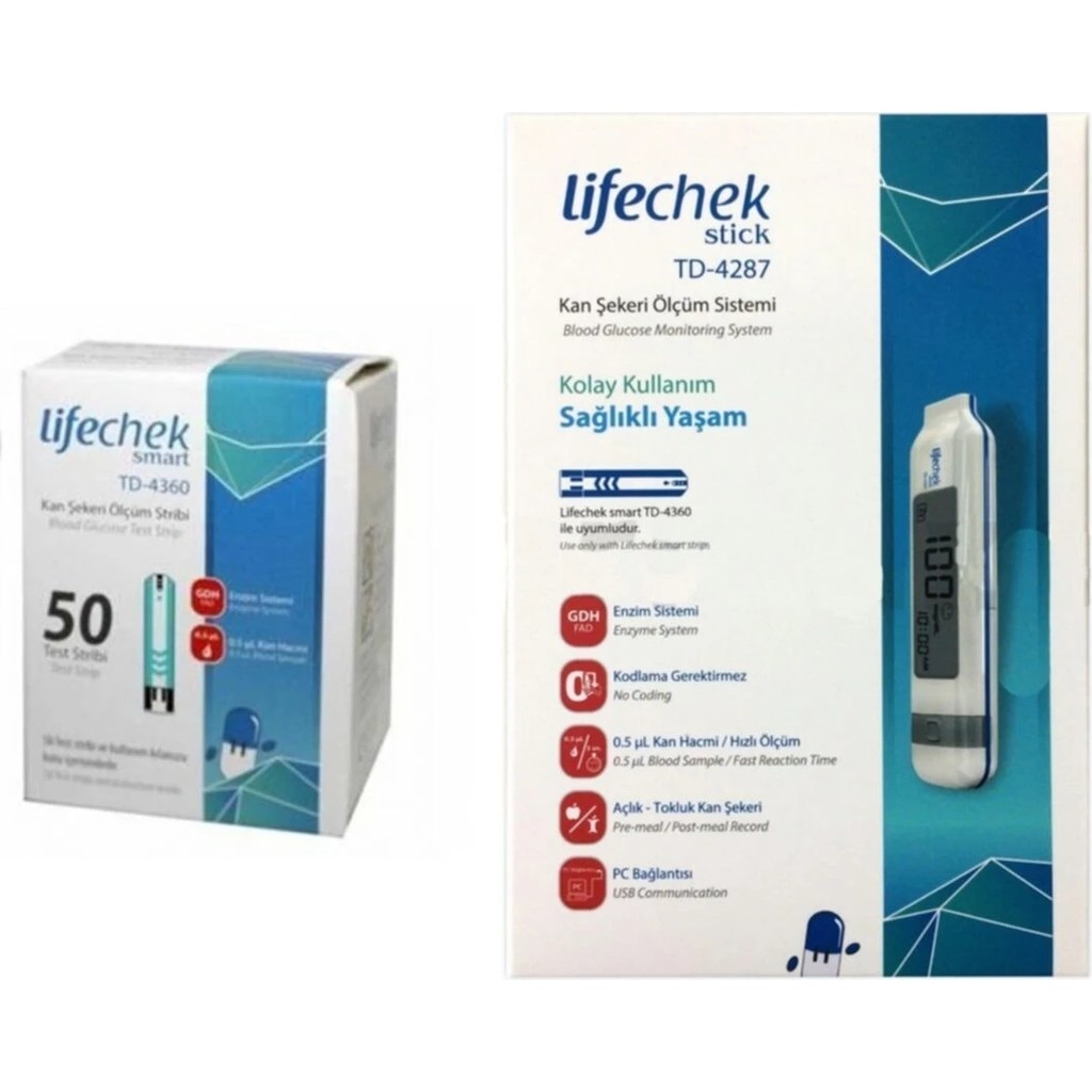 Lifechek TD-4287 Stick Kan Şekeri Ölçüm Sistemi + Kan Şekeri Ölçüm Stribi 50 Adet - Çok Renkli Diğer Fiyatı