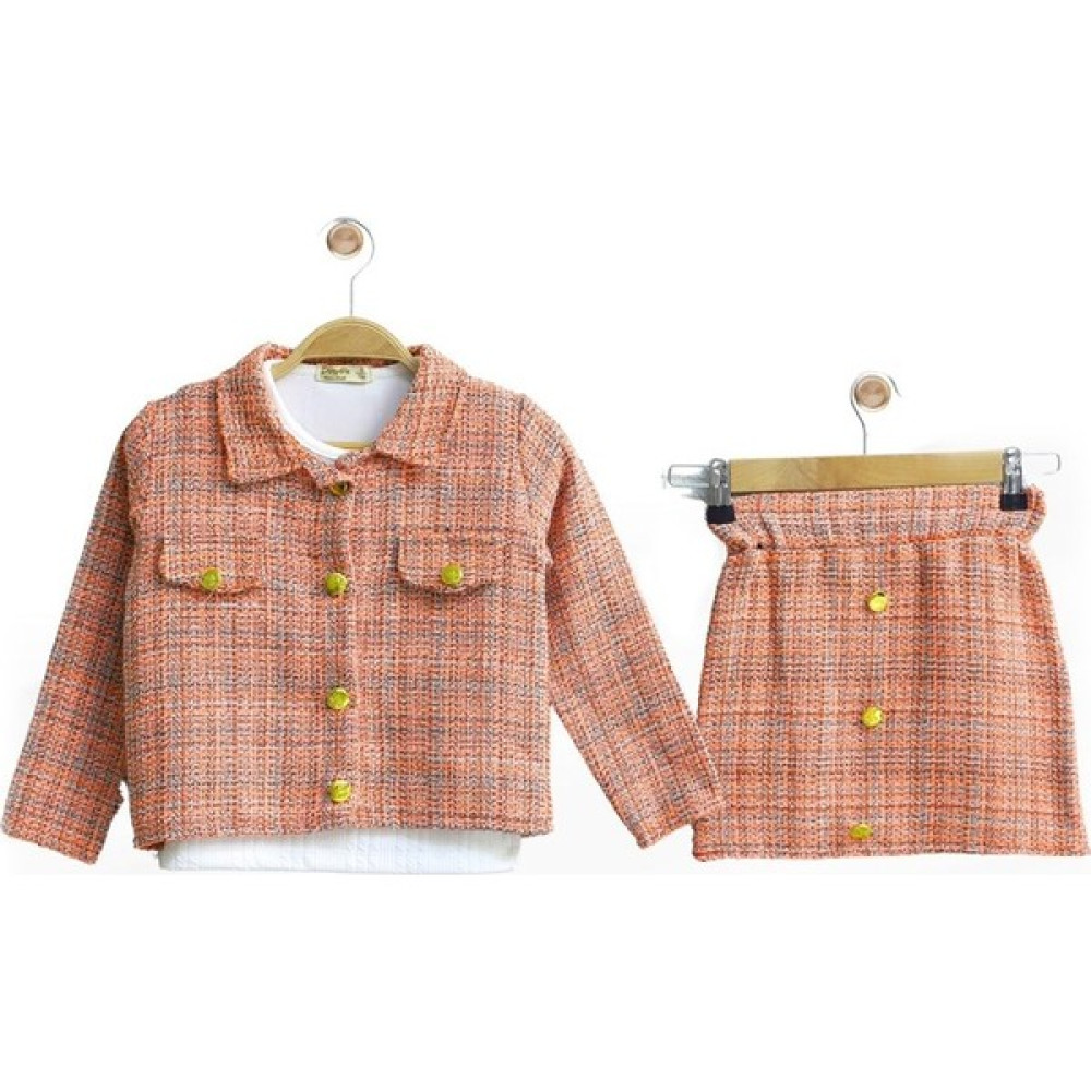 Lifeformoda Kız Çocuk Kare Desenli Ceketli Etekli Takım Kız Çocuk Giyim Takımı Fiyatı