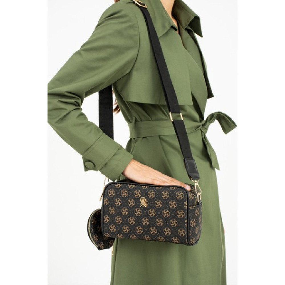 Lifonbag Kadın 2 Bölmeli Cüzdanlı Mini Çapraz Monogram Çanta Bayan Çanta ve Cüzdan Fiyatı