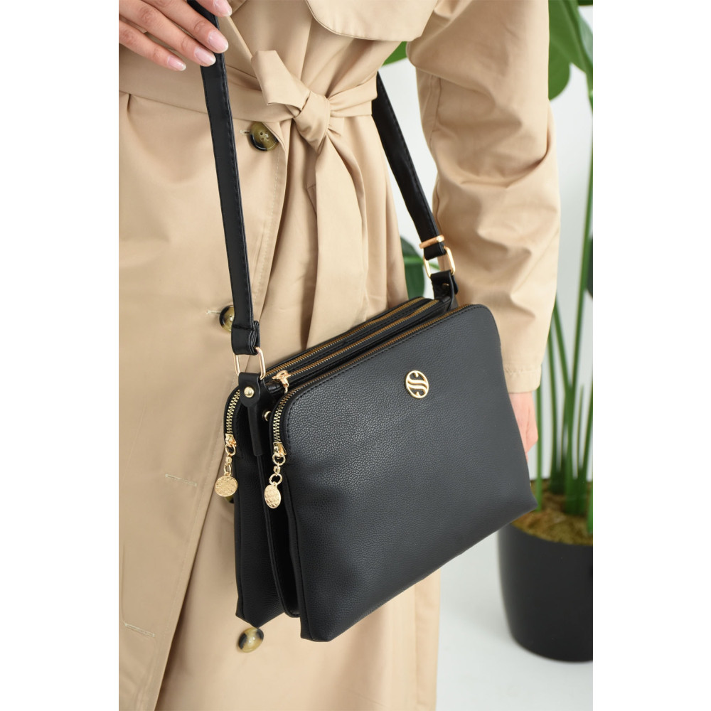Lifonbag Siyah Kadın Yumuşak Deri 4 Bölmeli Uzun Çapraz Askılı Orta Boy Kullanışlı Omuz Çantası Unisex Çanta & Cüzdan ve Seyahat Çantaları Fiyatı