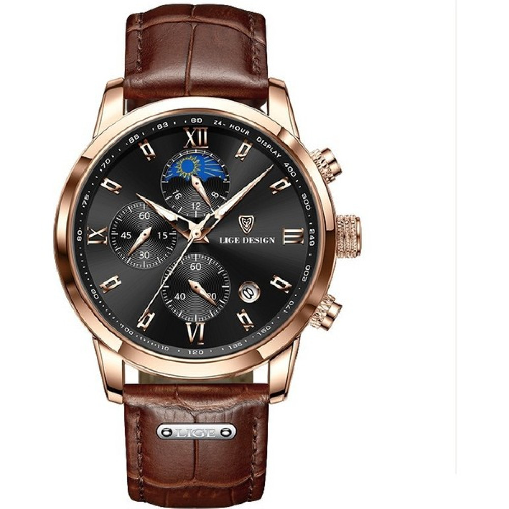 Lıge Men Leather Waterproof Sports Quartz Watch-2(Yurt Dışından) Kol Saatleri Fiyatı