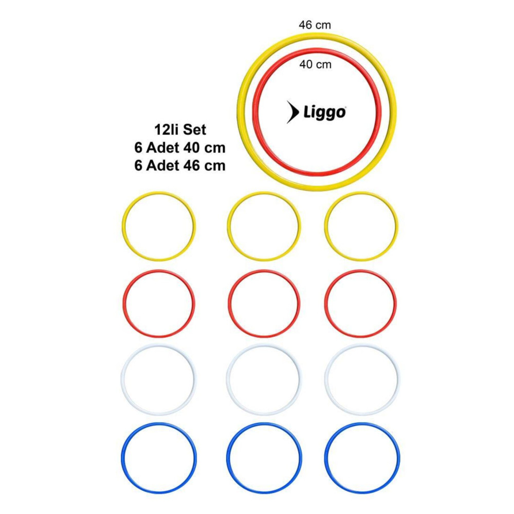Liggo 12li Koordinasyon Çemberi Hız Çemberi Antrenman Çemberi Standart Beden Futbol Malzemeleri Fiyatı