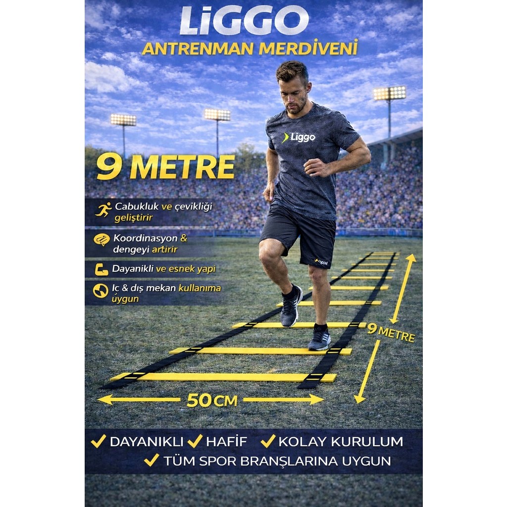 Liggo Antrenman Merdiveni 9 Metre 20 Çubuklu Idman Merdiveni Futbol Malzemeleri Fiyatı