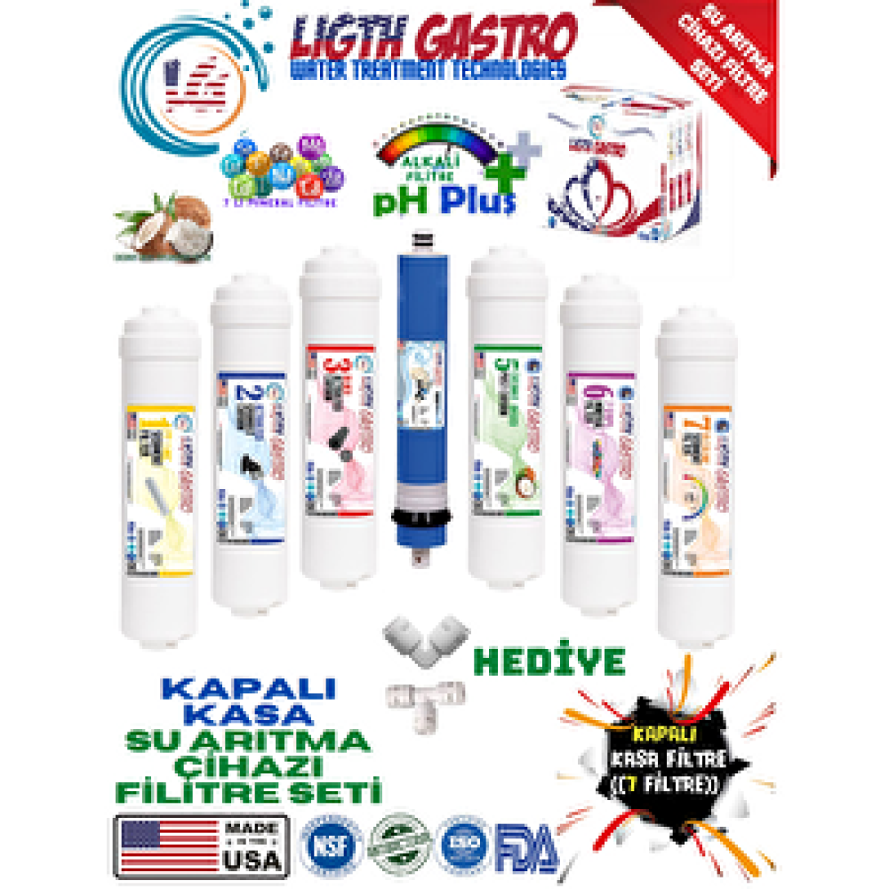 Light Gastro Li̇ght Gastro Kapali Kasa Su Aritma Ci̇hazi 7 Fi̇li̇treli̇ Set Su Arıtma Cihazı Fiyatı