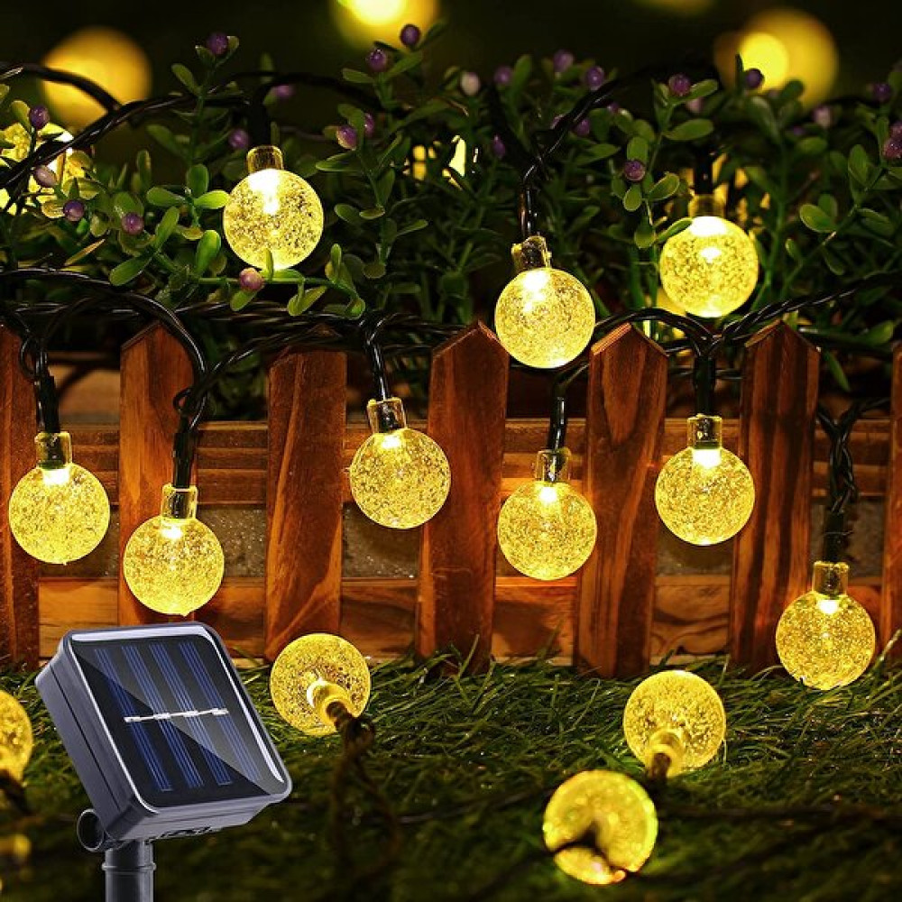 Light Home 50 Led 7 Metre Kristal Sarı Güneş Enerjili Led Işık Solar Bahçe Teras Balkon Ağaç Lambası Aydınlatması Armatür Fiyatı