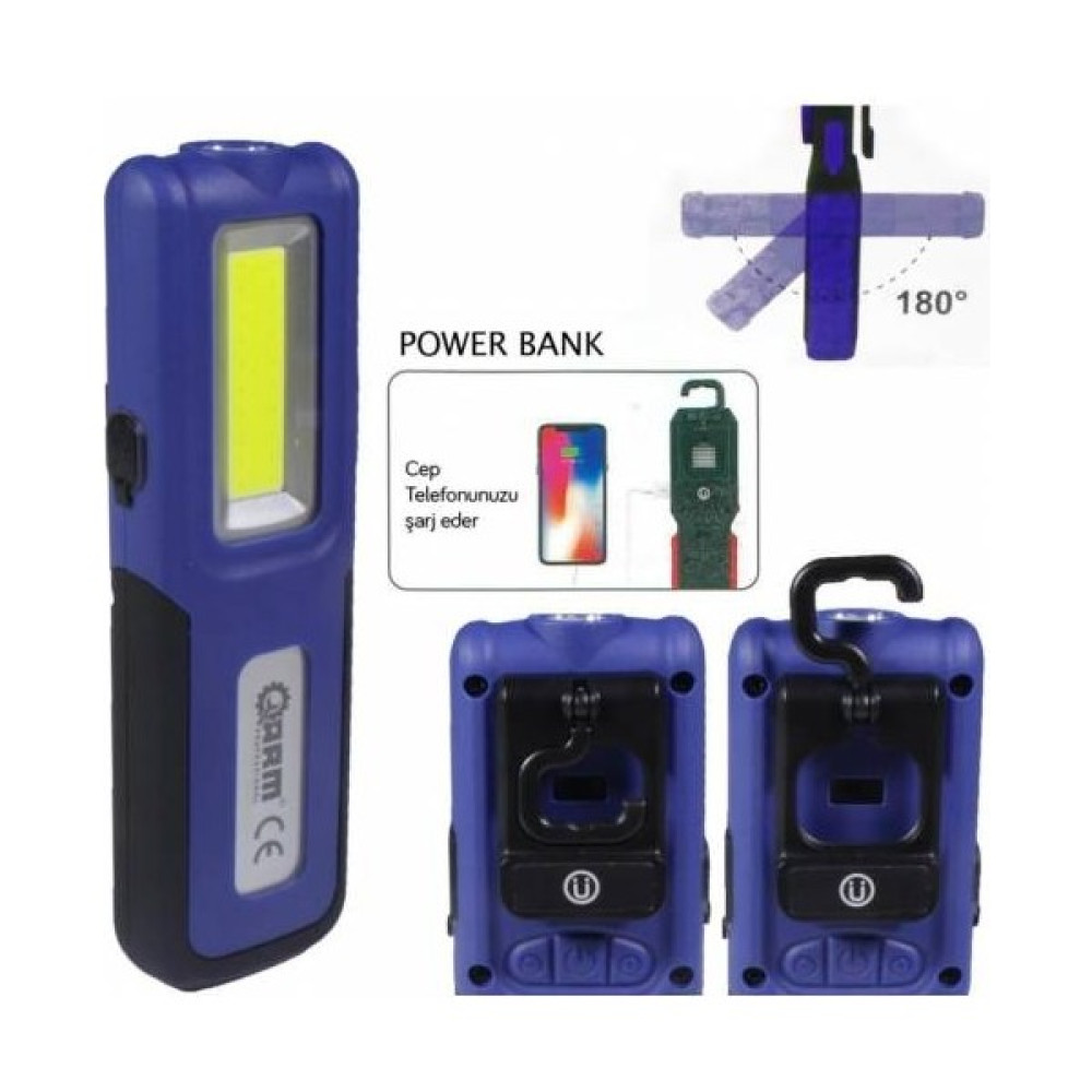 Lightbek Arm 18002 Şarjlı Mıknatıslı LED Fener/lamba Powerbank 420 Lumen (Yurt Dışından) El Feneri Fiyatı